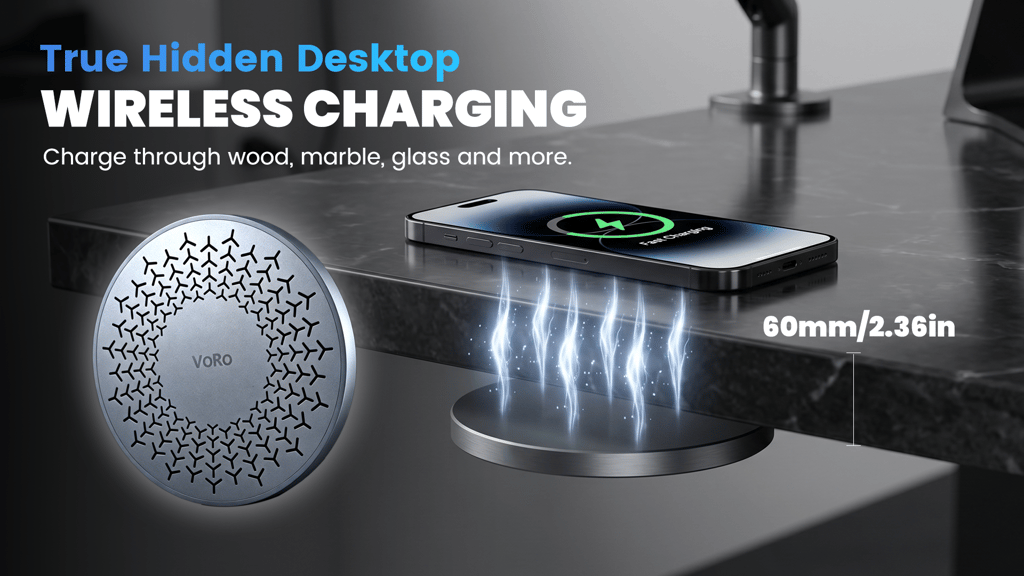 Inside VORO: How It Wirelessly Charges Through a 60mm Desk