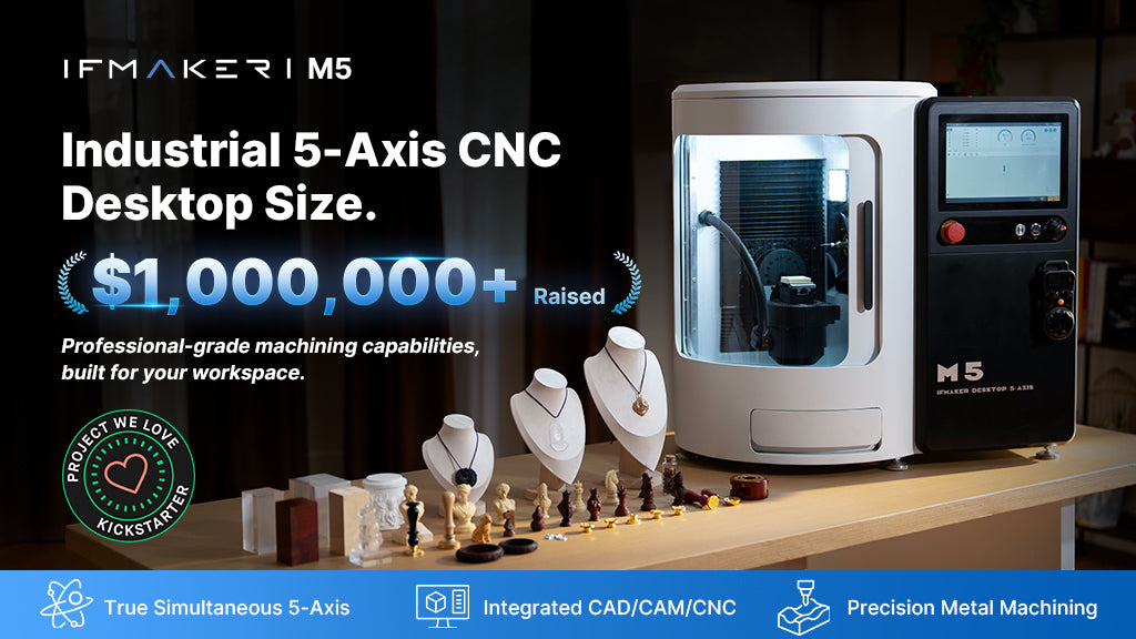 Inside the IFMAKER M5: Pro-Grade 5-Axis Metal CNC for Your Desk