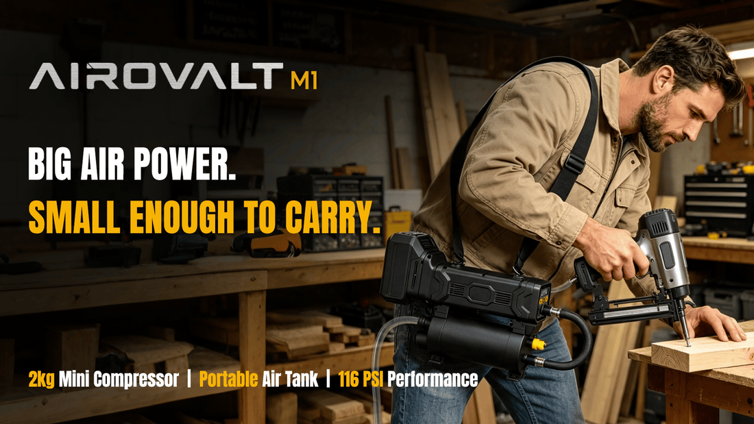 Inside the AIROVALT M1: A 4.4lb Cordless Air Compressor Review