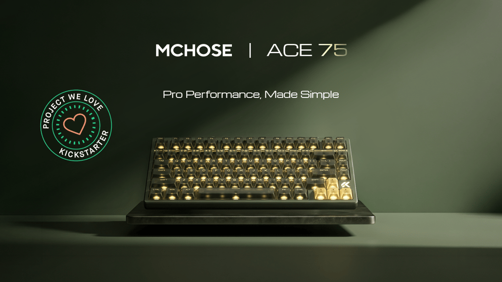 Official Kickstarter video cover for the MCHOSE ACE 75 keyboard