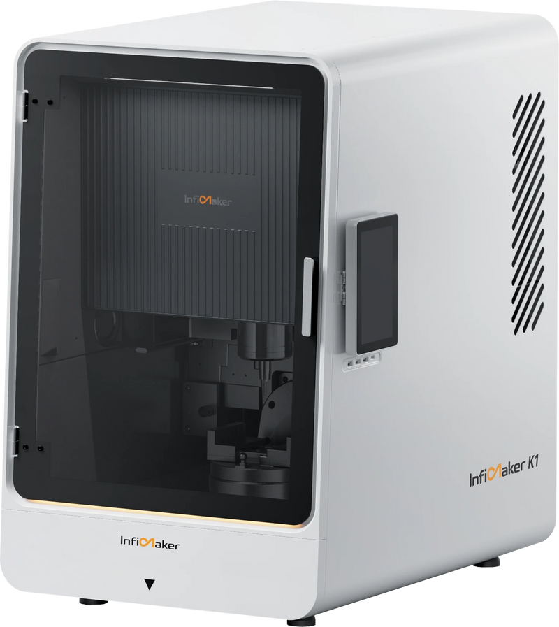 InfiMaker K1 — Desktop five-axis CNC machine official campaign imagery
