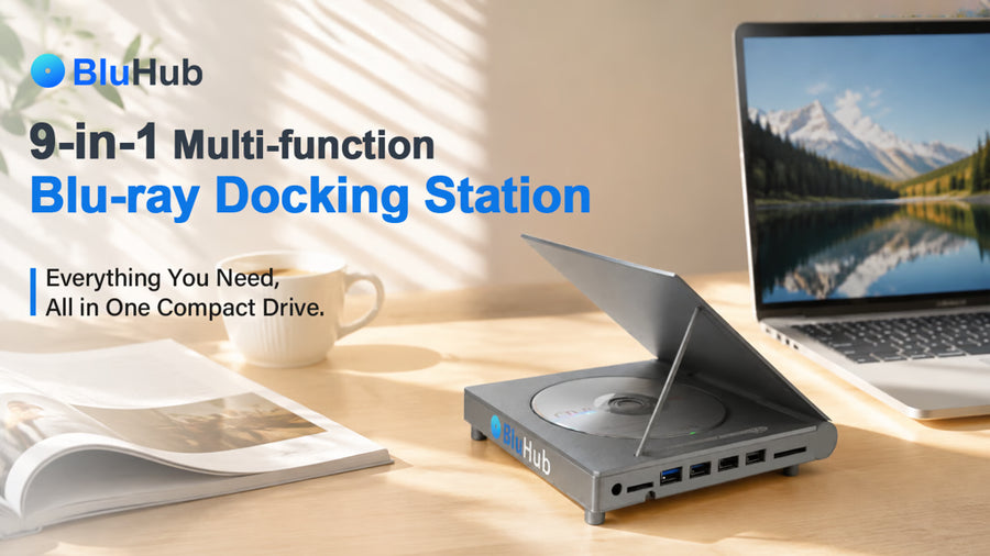 BluHub: 9-in-1 Blu-ray Hub for Memories, Ports & Storage