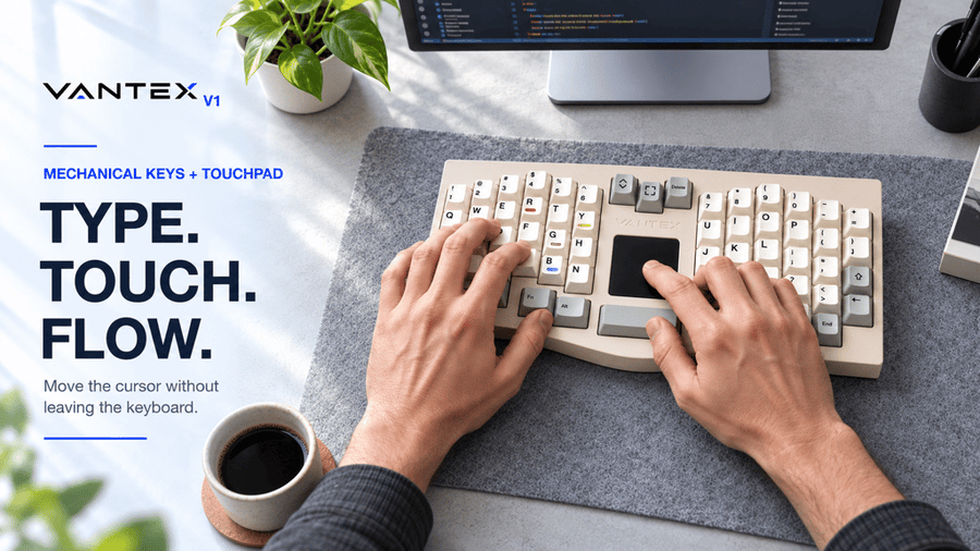 Vantex V1: The Keyboard with a Built-In Touchscreen