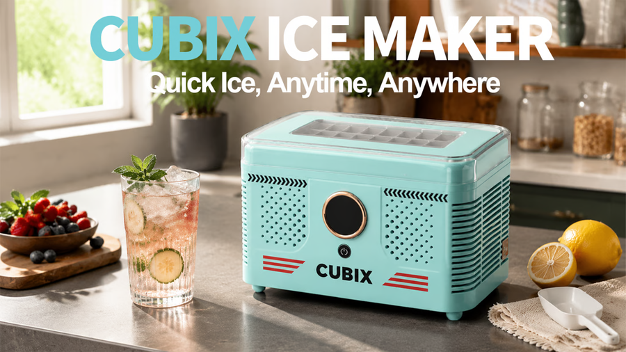 CUBIX: Compact Ice Maker for Instant Ice Anytime, Anywhere